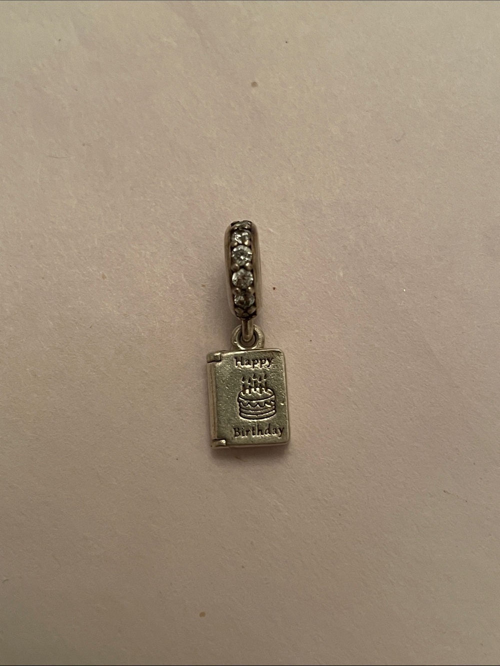 Sterling Silver 'Happy Birthday' Book Charm Pendant - Silver Pandora